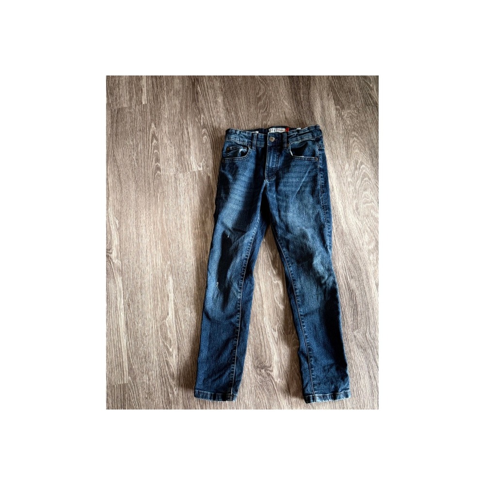 Lucky Brand Boys Straight Leg Jeans Dark Wash Adjustable Waist Size 10 Denim
